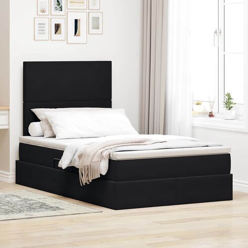vidaXL Krevet s prostorom za pohranu s LED-om Crna 120 x 190 cm Bar&scaron;un Cijene