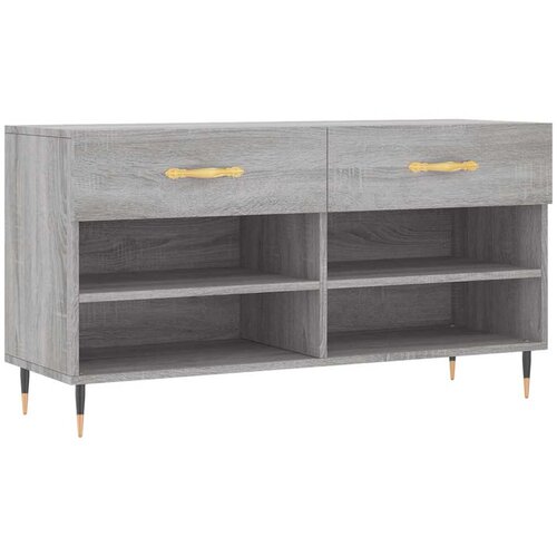  Klupa za cipele siva boja hrasta 102x35x55 cm konstruirano drvo Slike