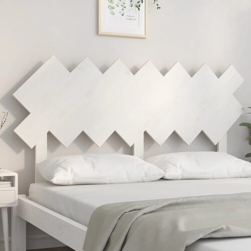  Uzglavlje za krevet Bijela 141x3x80,5 cm od masivne borovine Slike
