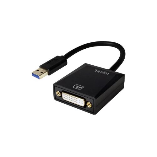 Logilink USB / DVI Adapter [1x Mu&amp;scaron;ki konektor USB 3.0 tipa A - 1x Ženski konektor DVI, 24 + 5 polova] Crna Slike