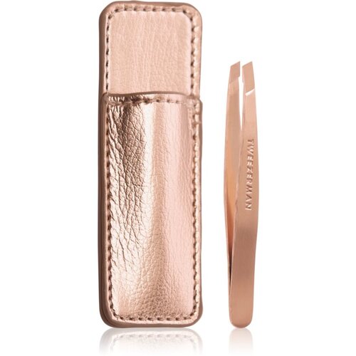 Tweezerman Mini Slant Studio Collection pinceta s kosim vrhom mini s putnom torbicom Rose Gold 2 kom Cijene