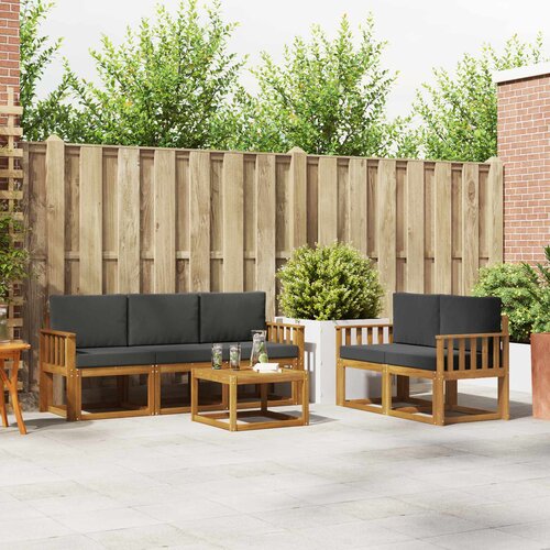  Set vanjskih sofa 6 kom. Prirodna i antracit Cene