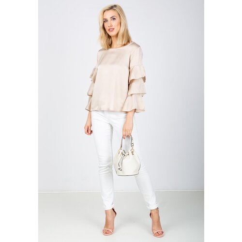 Kesi Women&amp;#039;s blouse with ruffles on the sleeves - gold, Slike