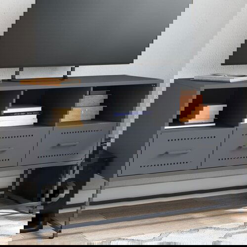 VidaXL TV omarica antracitna 100,5x39x60,5 cm jeklo Slike