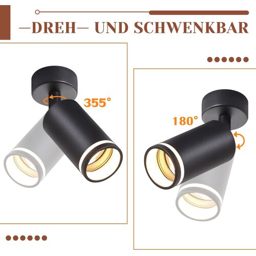 Nettlife Črna stropna svetilka z 1 žarnico, moderna stropna svetilka GU10, nastavljiva notranja kovinska svetilka, (22116846) Cene