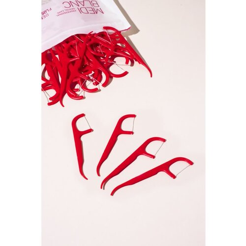 MEDIBLANC Dental Floss Picks dentalni zobotrebci z zobno nitko 50 kos Slike
