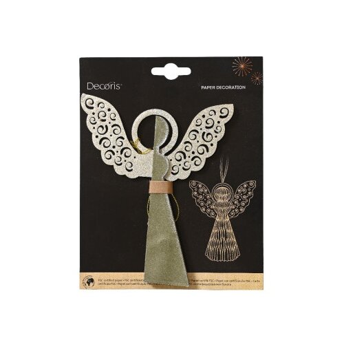 Dekordom novogodišnja dekoracija - hanging paper angel 15cm 709229 - green - kmg ( 043383 ) Slike