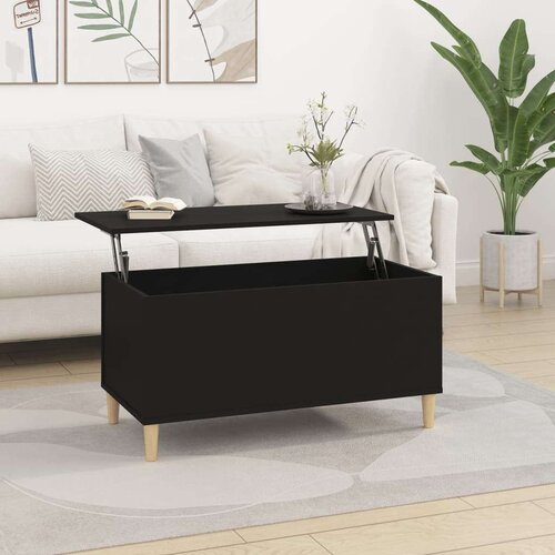  Klubska mizica črna 90x44,5x45 cm inženirski les, (20715775) Slike