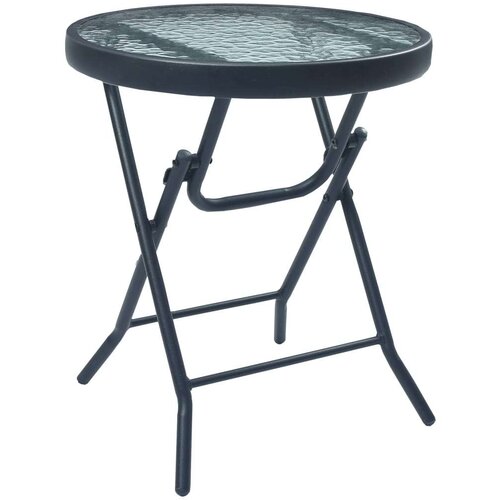 Bistro stol crni 40 x 46 cm od čelika i stakla Slike