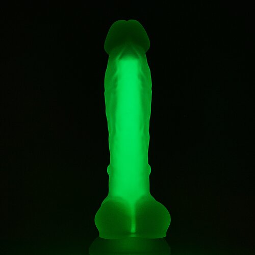 DREAMTOYS Radiant Soft Silicone Glow in the Dark Dildo Small Green Cene