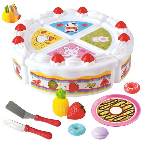 Woopie rođendanska torta i rezanje voća sa slatki&amp;scaron;ima Slike