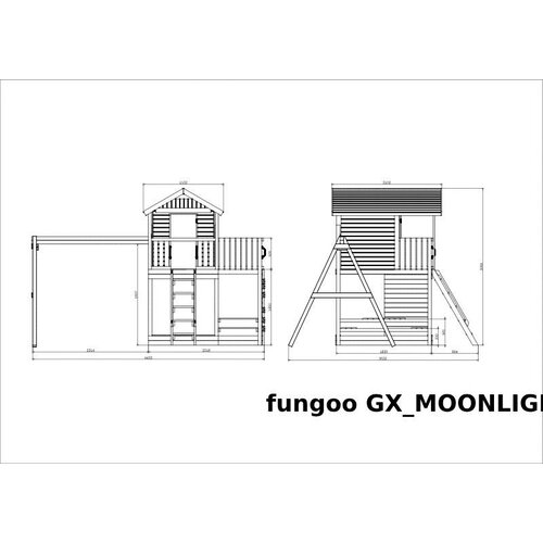 Fungoo set MOONLIGHT s toboganom - drveno dječje igrali&amp;scaron;te Slike