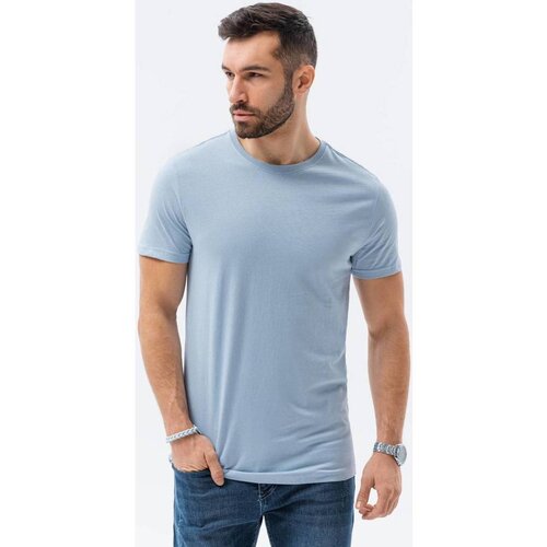Ombre majice s kratkimi rokavi mo&amp;scaron;ka majica (S1370LIGHT-BLUE) pisana Slike