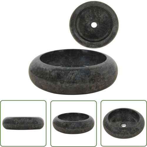 The Living Store Umivalnik 40x12 cm marmor črn - Umivalnik, (21744770) Cene