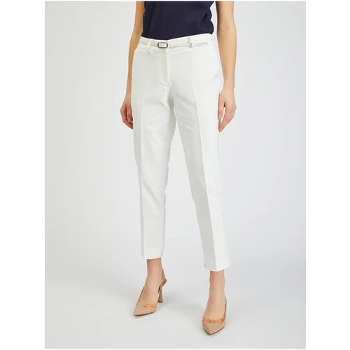 Orsay White Women's Shortened Pants with Belt - Women