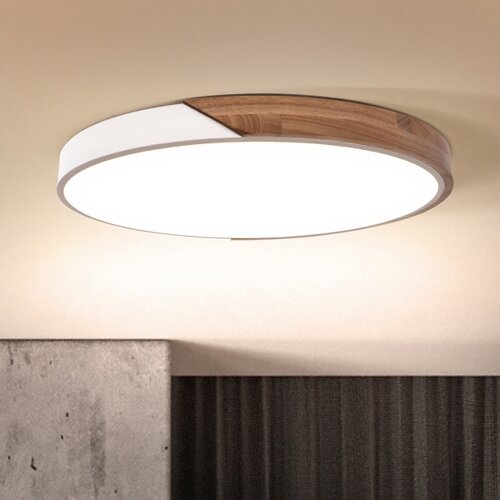  Brilagi - LED prigu&amp;scaron;iva svetiljka PILANA LED/60W/230V hrast/bela prečnik 60 cm + daljinski upravljač Slike