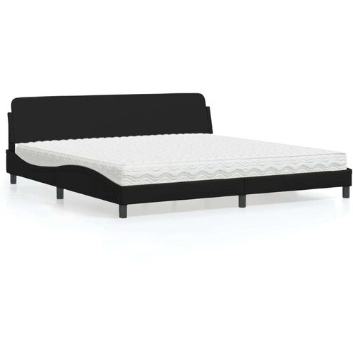 VidaXL Krevet s madracem crni 200x200 cm od umjetne kože Slike