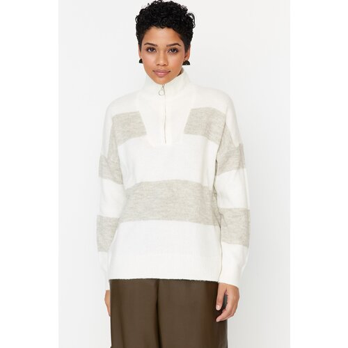 Trendyol Sweater - Beige - Oversize Slike