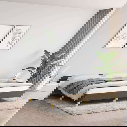  Za krevet s uzglavljem tamnosmeđi 160x200 cm od tkanine Slike