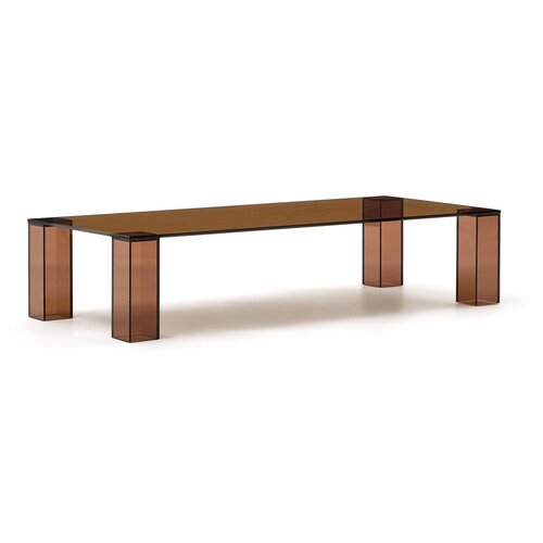 Kave Home Rjava steklena mizica 60x140 cm Adularia &amp;ndash; Slike
