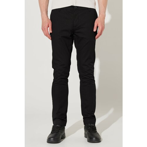 ALTINYILDIZ CLASSICS Men's Black Slim Fit Slim Fit Cotton Flexible Comfortable Dobby Trousers Slike