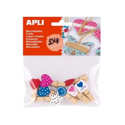 Apli mini drvene kraft štipaljke ( 14784 ) Slike
