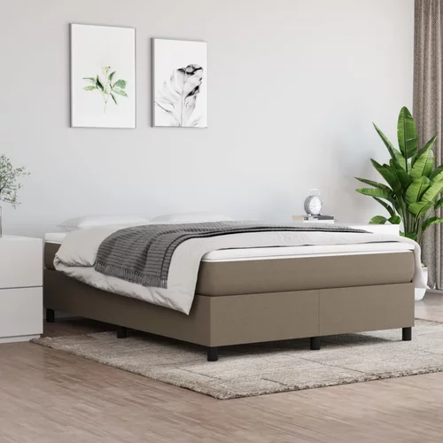 vidaXL Okvir za krevet s oprugama smeđesivi 140 x 190 cm od tkanine