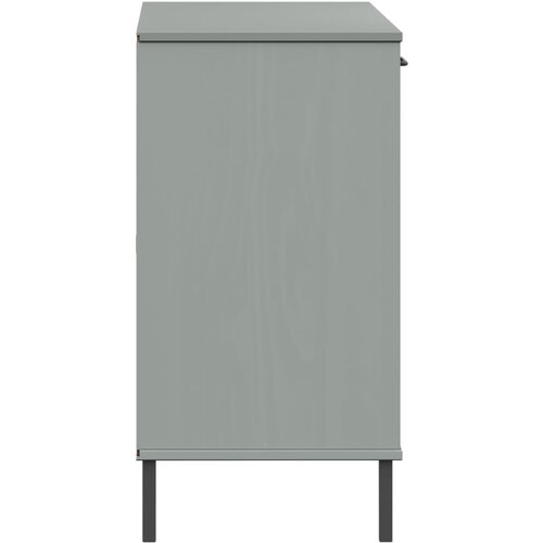  Komoda s metalnim nogama siva 113x40x77 cm masivno drvo OSLO Slike