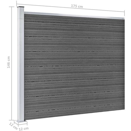  Panel za ogradu WPC 175 x 146 cm crni Slike