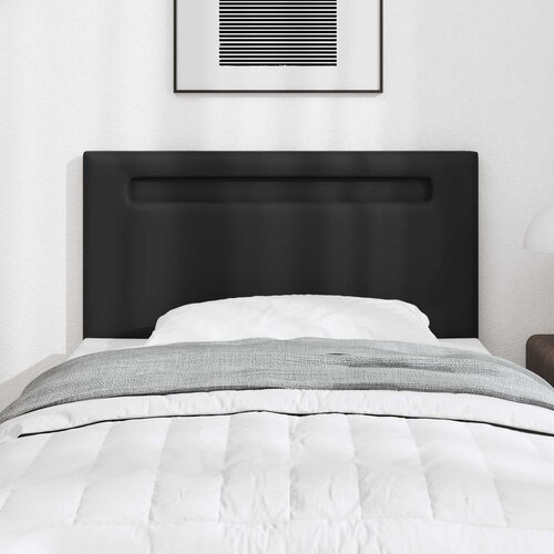  LED glava kreveta Crna 90 cm Lažna koža Cijene