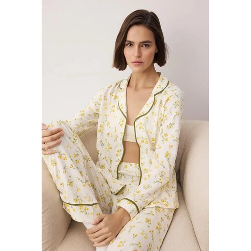 TRENDYOLMILLA Ženski set pidžame Thmaw25Pt00202, Žuti Cene