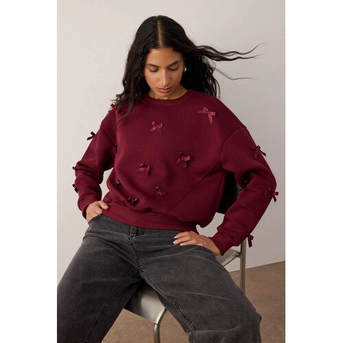 TRENDYOLMILLA ženski duks Twoaw26Sw00240, burgundac-bordo Cene