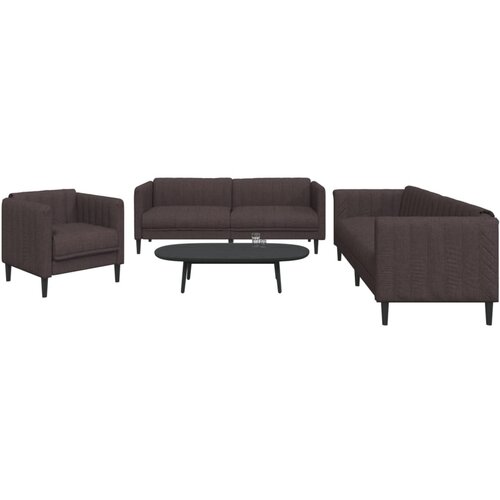  3-dijelni set sofa tamnosmeđi od tkanine Cijene