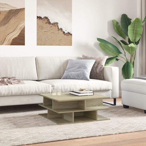  Stolić za kavu boja hrasta 70x70x29 cm konstruirano drvo Slike