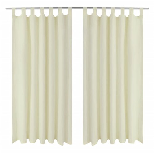  Mikro-satenska zavjesa s trakama 2 kom krem boje 140 x 245 cm Cene