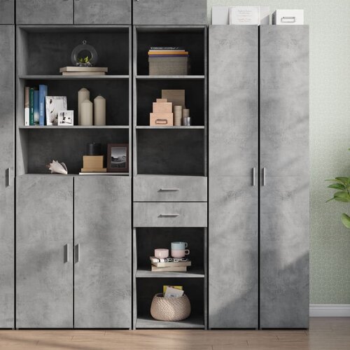 VidaXL Visoka omara betonsko siva 45x42,5x185 cm inženirski les Slike