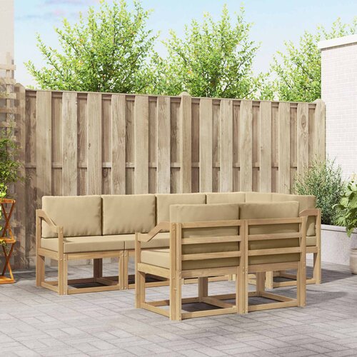  Set vanjskih sofa 7 kom. Bijela i bež Poliester Smeđa 245 x 126,5 x 73 cm Cijene