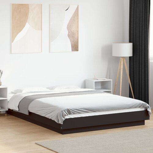  Okvir za krevet s LED svjetlima crni 120 x 190 cm drveni Cene