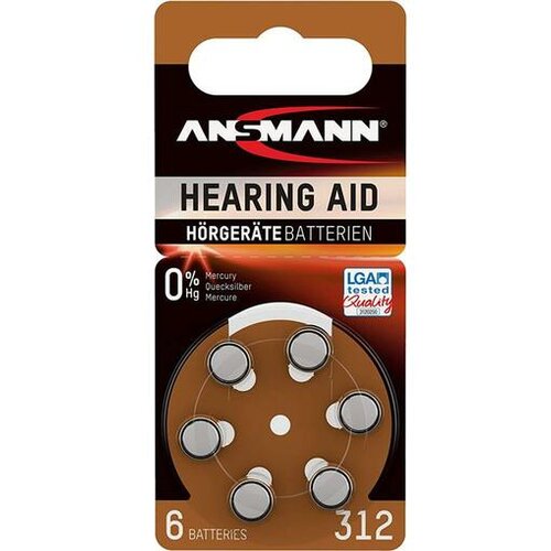 Ansmann 1x6 Zinc-Air 312 (PR 41) Hearing Aid Batteries Cijene