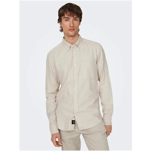 Only Men's cream shirt & SONS Gudmund - Men