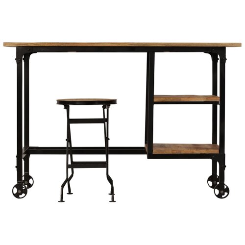 Maison Chic Pisalna miza - pisarniška miza - Računalniška miza z zložljivim stolčkom trdni mangov les 115x50x76cm, (21785721) Cene