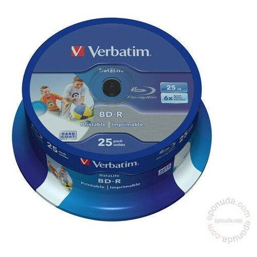 Verbatim BLU-RAY 25GB BD-R 6X PRINTABLE 43811 disk Slike
