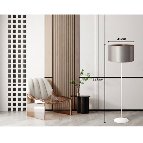  duolla - podna lampa cannes 1xE27/15W/230V &amp;oslash; 45 cm srebrna/bakarna/bela Slike