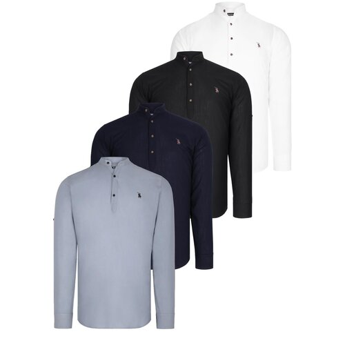 Dewberry SET OF FOUR G783 JUDGE COLLAR SHIRT-BLACK-WHITE-NAVY-GREY Slike
