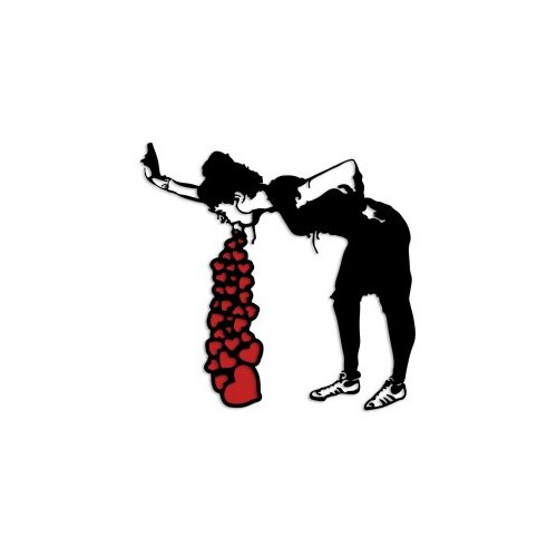 Wallity Zidna dekoracija Banksy 12, 63x61cm, Crna Slike