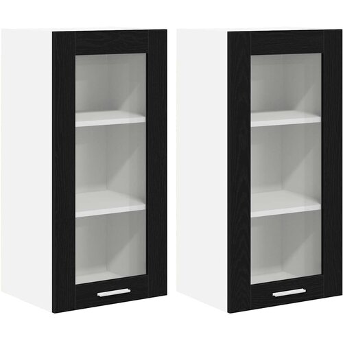 ormarić s pohranom 2 pcs Crni hrast 40 x 31 x 80 cm Slike