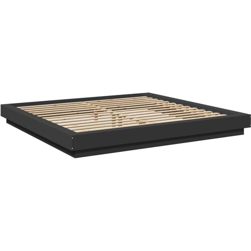 VidaXL Posteljni okvir črn 200x200 cm inženirski les, (21142503) Slike