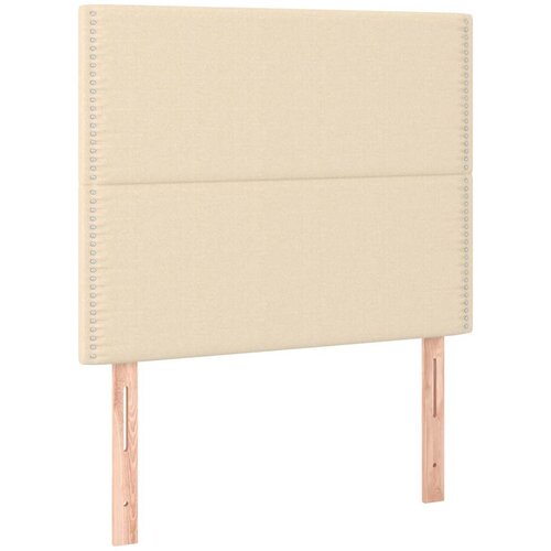  Krevet s oprugama i madracem krem 90 x 200 cm od tkanine Slike