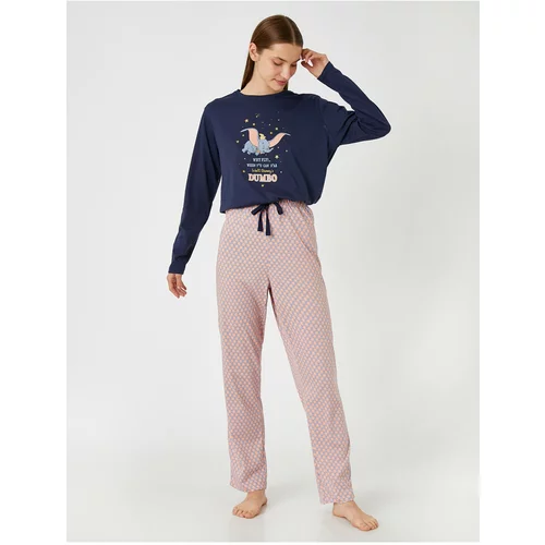 Koton Pajama Set - Navy blue - Plain