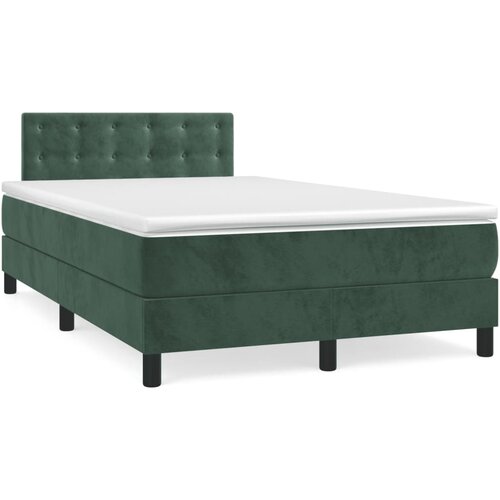  The Living Store Box spring postelja z vzmetnico temno zelen 120x190 cm žamet - Box Spring Postelja, (21450619) Slike